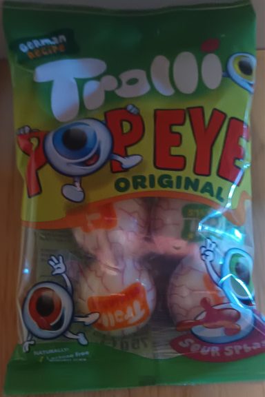 Trolli Pop Eye Original Sachet Trolli Pop Eye Original contenant des bonbons en forme d’œil