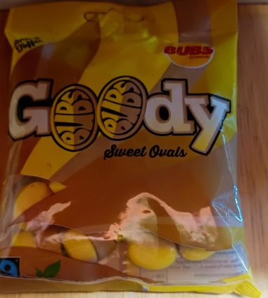 BUBS Goody Sweet Ovals Sachet BUBS Goody Sweet Ovals avec bonbons ovales jaunes